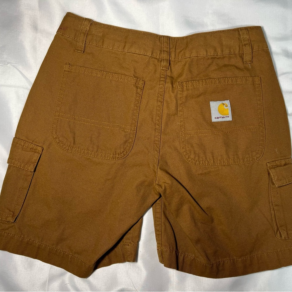 Carhartt Youth Size 10 Brown Cargo Shorts Adjustable Waist EUC Boys